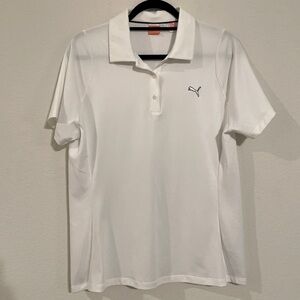 Puma Women Cool Cell Polo Shirt XL White Logo Embroidered Activewear Outdoor